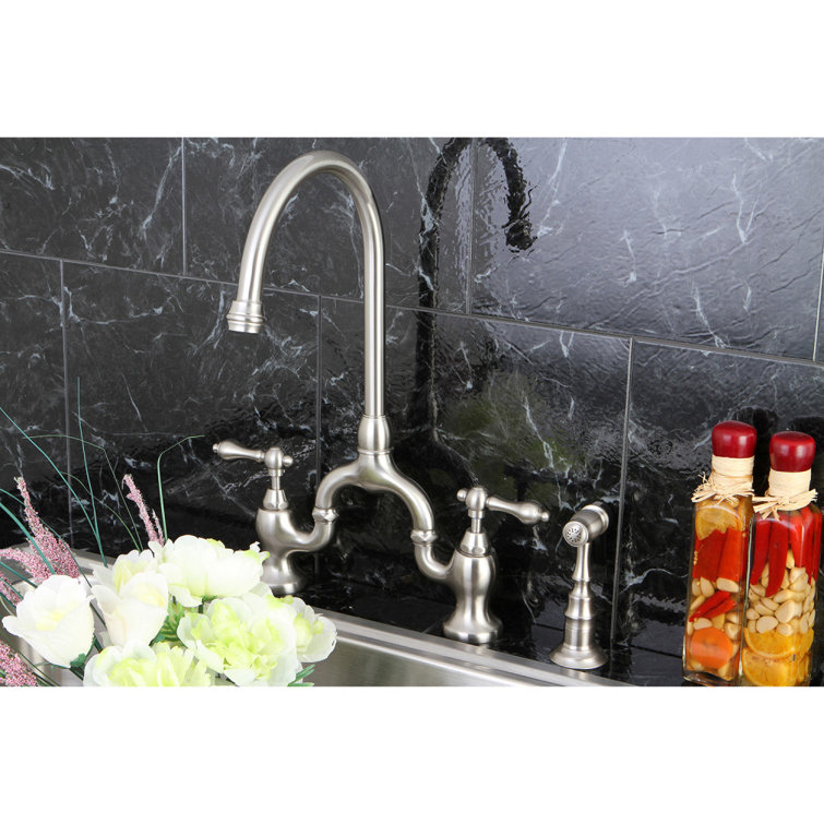 Kingston Brass English Country Kitchen Faucet with Side Spray & Reviews